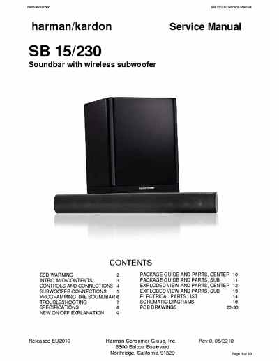 Harman/Kardon SB15-230 active subwoofer