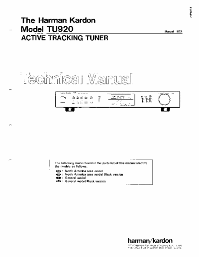 Harman/Kardon TU920 tuner