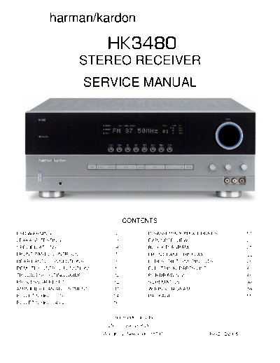 Harman/Kardon HK3480 Service manual