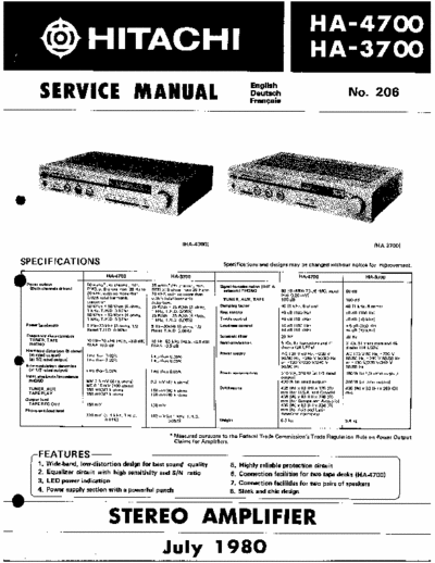 Hitachi HA3700 & 4700 integrated amplifier