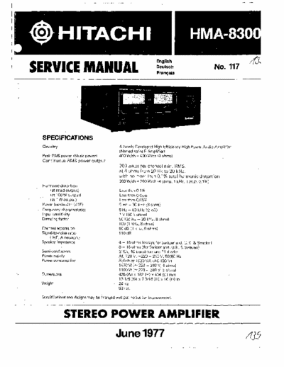 Hitachi HMA8300 power amplifier