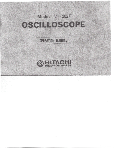 Hitachi V-202F Operations Manual