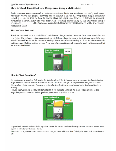 REPAIR Check How to check compentent with multimeter