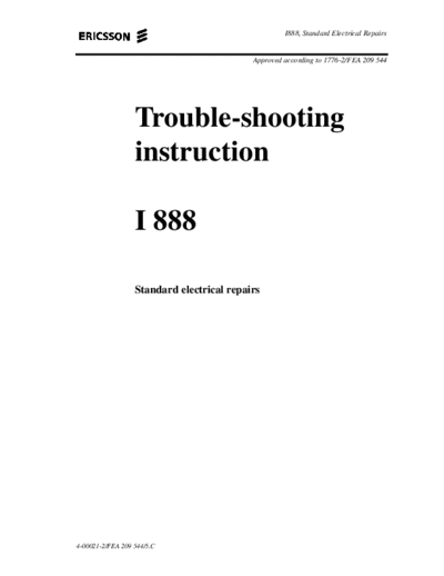 Ericsson I888 Standard Electrical Repairs - Trouble-shooting Instruction - pag. 42