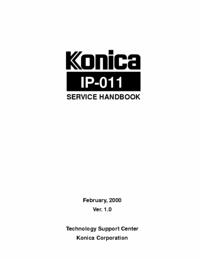 konica IP-011_KN-304SHB IP-011_KN-304SHB service manual and instructions