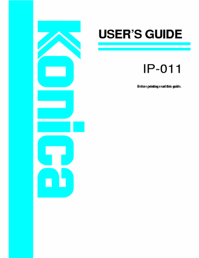 konica IP011UG IP011UG service manual and instructions