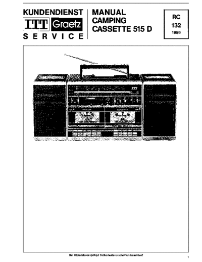 ITT-Graetz Camping Cassette 515 D service manual