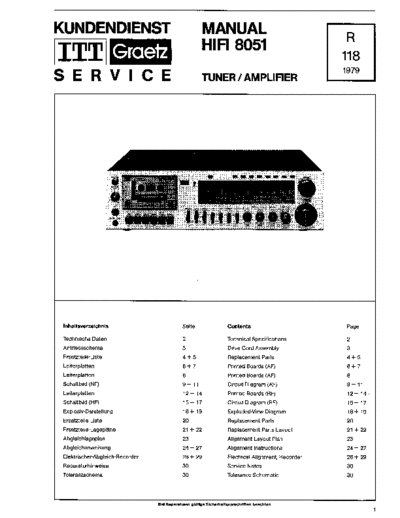 ITT-Graetz HiFi 8051 service manual