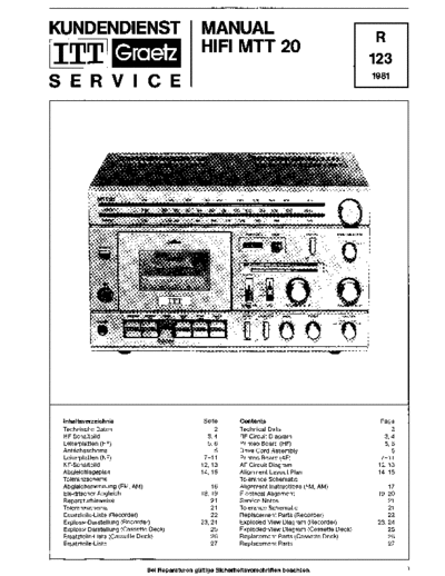 ITT-Graetz HiFi MTT 20 service manual