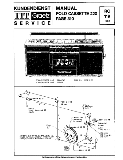 ITT Graetz Polo Cassette 220 Page 310 service manual