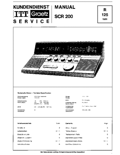 ITT Graetz scr 200 service manual