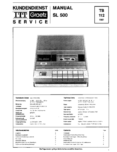 ITT Graetz SL 500 service manual