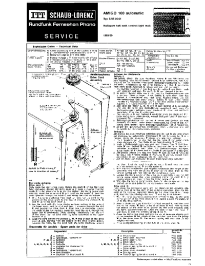 ITT Schaub-Lorenz Amigo 100 automatic service manual