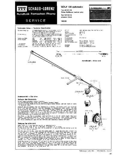 ITT Schaub-Lorenz Golf 100 automatic service manual