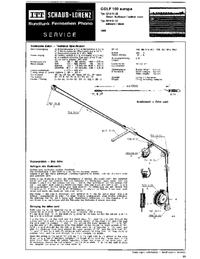 ITT Schaub-Lorenz Golf 100 europa service manual