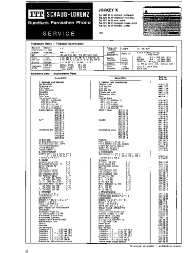 ITT Schaub-Lorenz Jockey K service manual