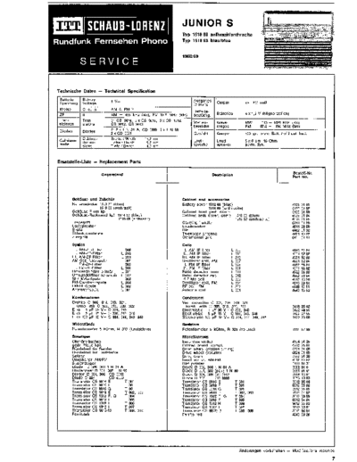 ITT Schaub-Lorenz Junior S service manual