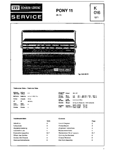 ITT Schaub-Lorenz Pony 11 service manual