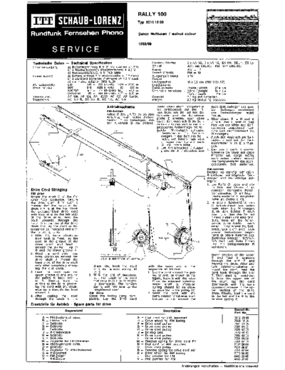 ITT Schaub-Lorenz Rally 100 service manual