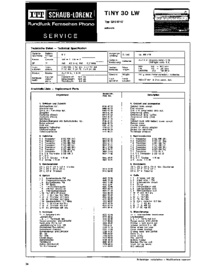 ITT Schaub-Lorenz Tiny 30 LW service manual