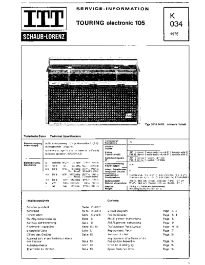 Schaub-Lorenz Touring Elektronic 105 service manual