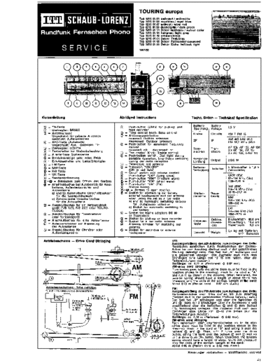Schaub-Lorenz Touring Europa service manual