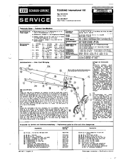 ITT Schaub-Lorenz Touring international 102 service manual