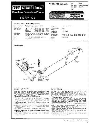 ITT Schaub-Lorenz Viola 100 automatic service manual