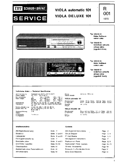 ITT Schaub-Lorenz Viola automatic 101 service manual