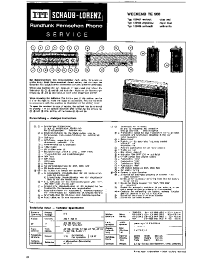 ITT Schaub-Lorenz Weekend TE 900 service manual