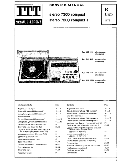 ITT Schaub-Lorenz stereo 7300 compact service manual