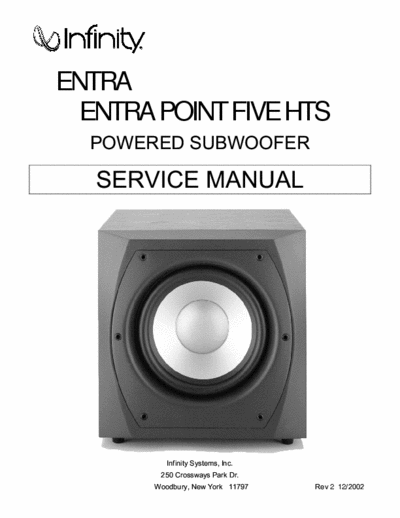 Infinity ExtraPointFiveHTS active subwoofer
