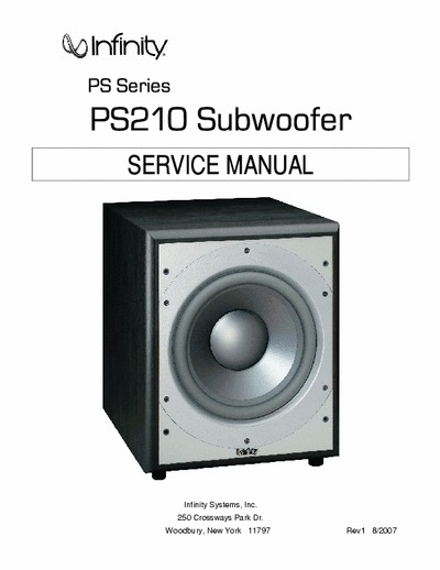 Infinity PS210 active subwoofer