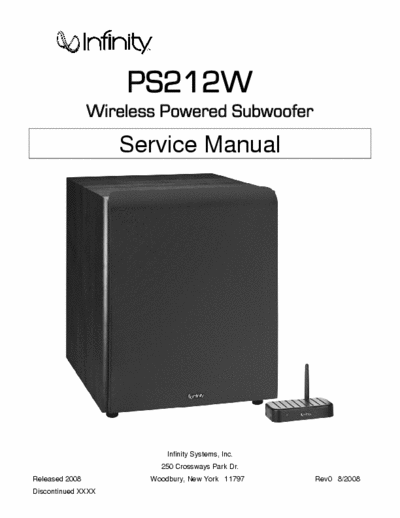 Infinity PS212W wireless active subwoofer
