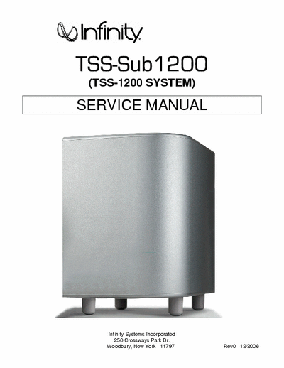 Infinity TSSsub1200 active subwoofer