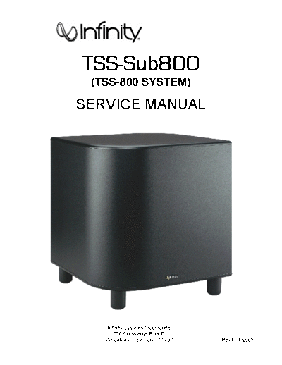 Infinity TSSsub800 active subwoofer