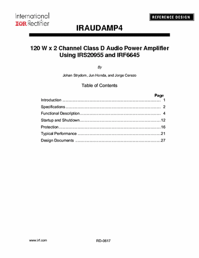InternationalRectifier ClassD 2x120W reference design
