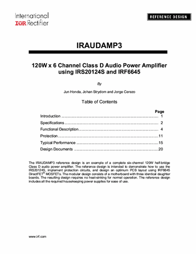 InternationalRectifier ClassD 4x160W reference design