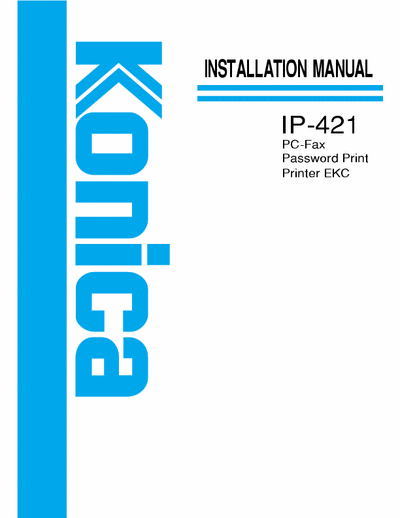 konica Ip421pc_fax Ip421pc_fax service manual and instructions