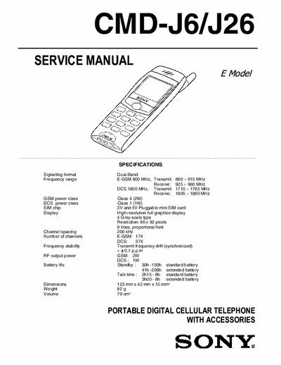 Sony CMD-J6 / J26 CMD-J6 / J26 GSM