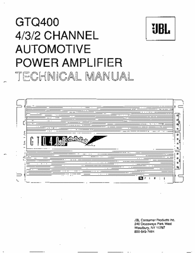 JBL GTQ400 CAR AUDIO POWER AMP