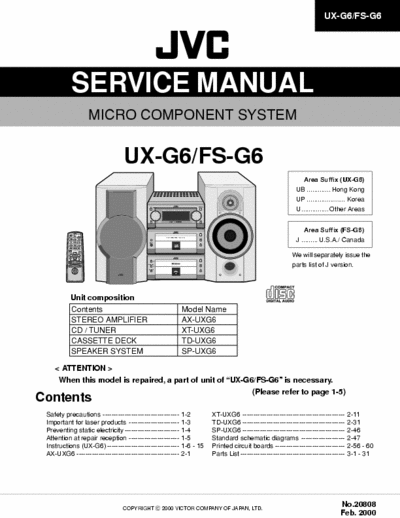 Pioneer UX-G6 Service manual