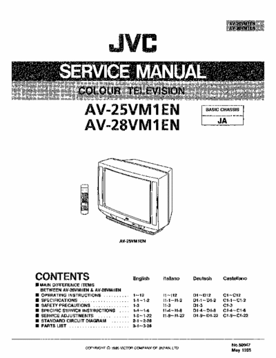 JVC AV-25VM1EN, AV-28VM1EN Service Manual