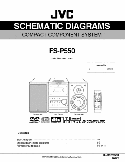 JVC FS-P550 Service Manual compact component system [No. MB229, 2004/5] Tot File 3, Part File 1/2 (pag. 19, 14, 32)