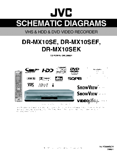 JVC DR-MX10SE, DR-MX10SEF, DR-MX10SEK Service manual for the VHS, HDD & DVD video recorders DR-MX10SE, DR-MX10SEF, DR-MX10SEK manufactured by JVC.