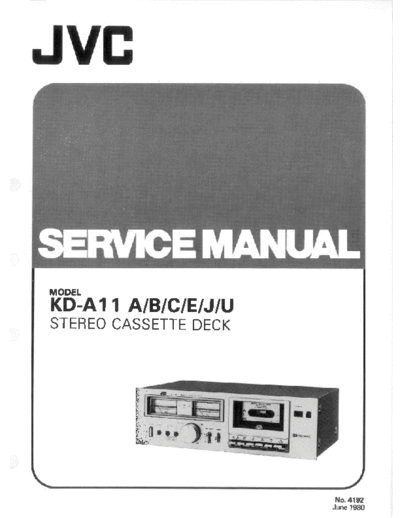 JVC KD-A11 SERVICE MANUALS