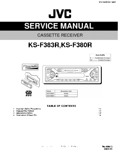 JVC KS-F380R Service manual -    