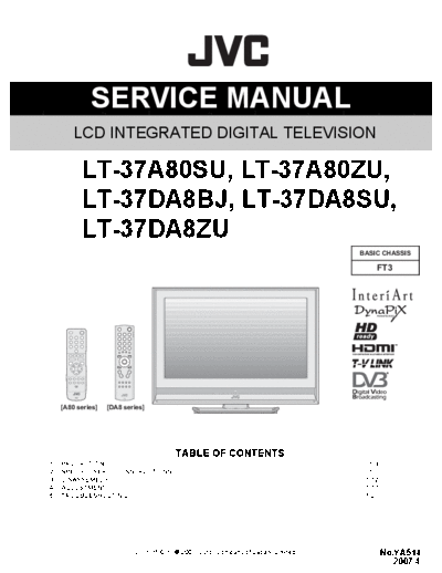 JVC LT-37A80SU, LT-37A80ZU, LT-37DA8BJ, LT-37DA8SU, LT-37DA8ZU Service Manual