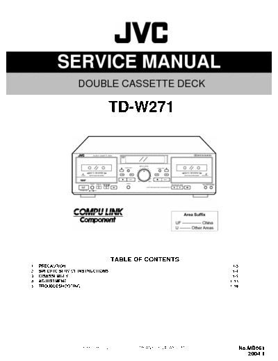 jvc td-w271 JVC TD-W271Service manuals