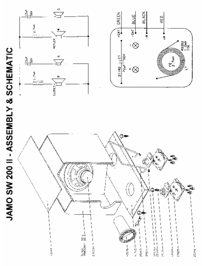 Jamo SW 200 II Schematic and assembly for the passive speakers Jamo SW 200 II.